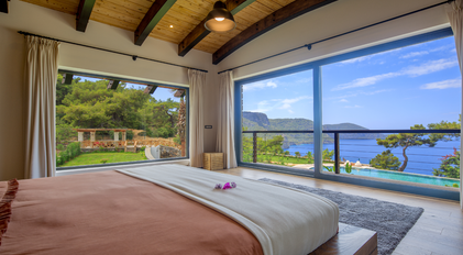 Sea-View Bedroom Blending Nature with Minimal Mediterranean Architecture