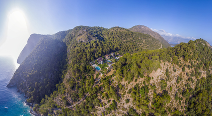 Aerial view of Gökçe Gemile and Funicular