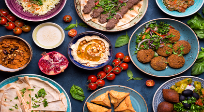Private chef mezze selection featuring Mediterranean plates and handcrafted appetizers