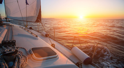 Sunset sailing experience on calm Mediterranean waters