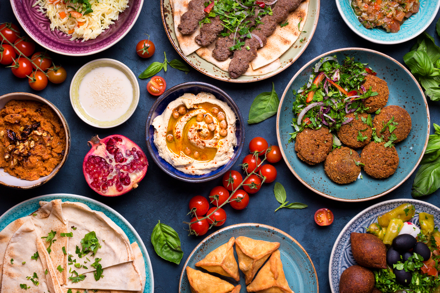 Private chef mezze selection featuring Mediterranean plates and handcrafted appetizers